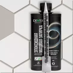 Затирка DEMEX эпоксидная двухкомпонентная, DME-303 холодная бежевая, матовая, 400 мл, Цвет производителя: холодный бежевый