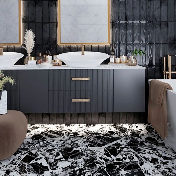 Плитка керамическая Керамин Брайт 7 серая 7,75×27,5 см, изображение 4