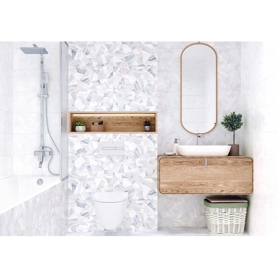 Плитка керамическая Alma Ceramica Бергамо TWU09BGM004 белая 24,9×50 см, изображение 2
