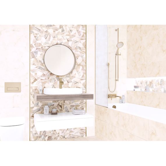 Плитка керамическая Alma Ceramica Бергамо TWU09BGM404 бежевая 24,9×50 см, изображение 4