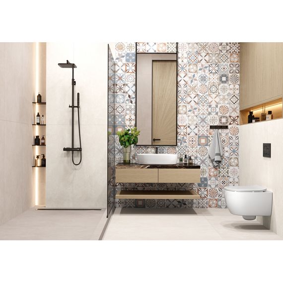 Керамогранит Alma Ceramica Бетон Про GFU6060BTP40R темно-кремовый 60×60 см, изображение 5