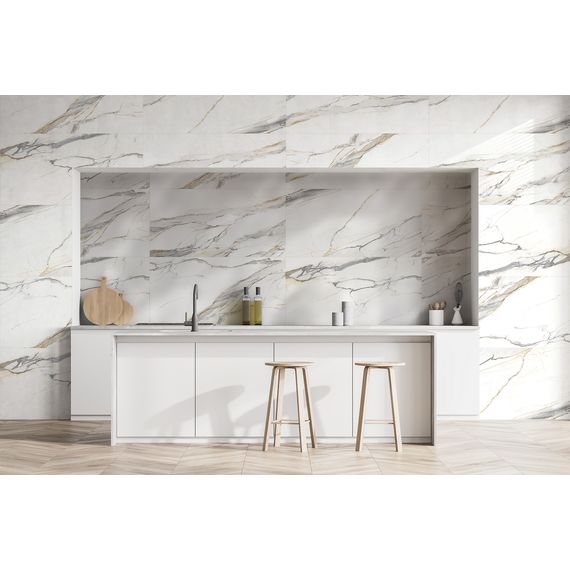 Керамогранит Global Tile Статуарио Элит GT120604103MGR белый 60×120 см, изображение 2