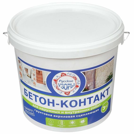 Бетоноконтакт (грунтовка) Русские узоры сцепляющий, 12 кг