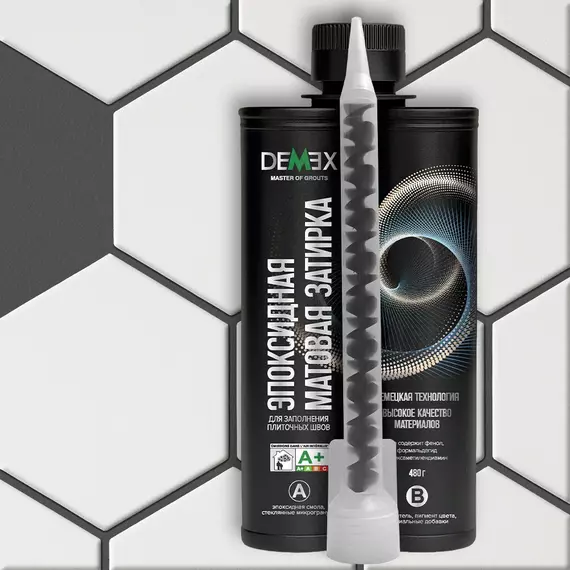 Затирка DEMEX эпоксидная двухкомпонентная, DME-309 галечная, матовая, 400 мл, Цвет производителя: галечный
