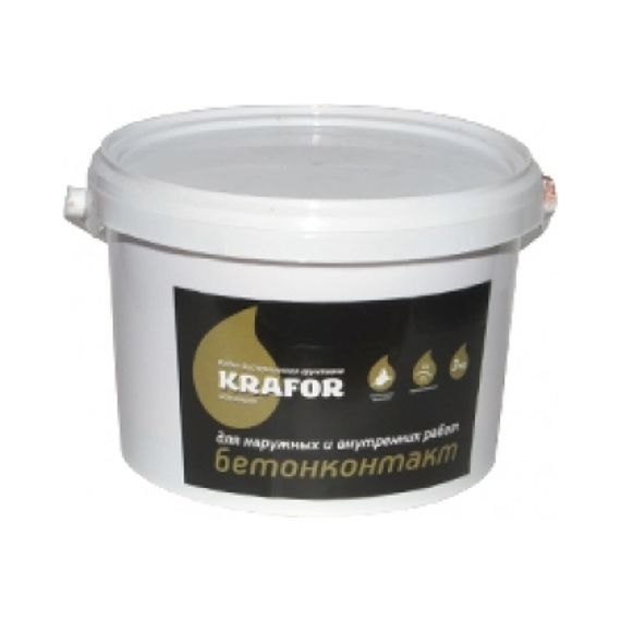 Бетоноконтакт (грунтовка) Крафор для наружных и внутренних работ, 6 кг